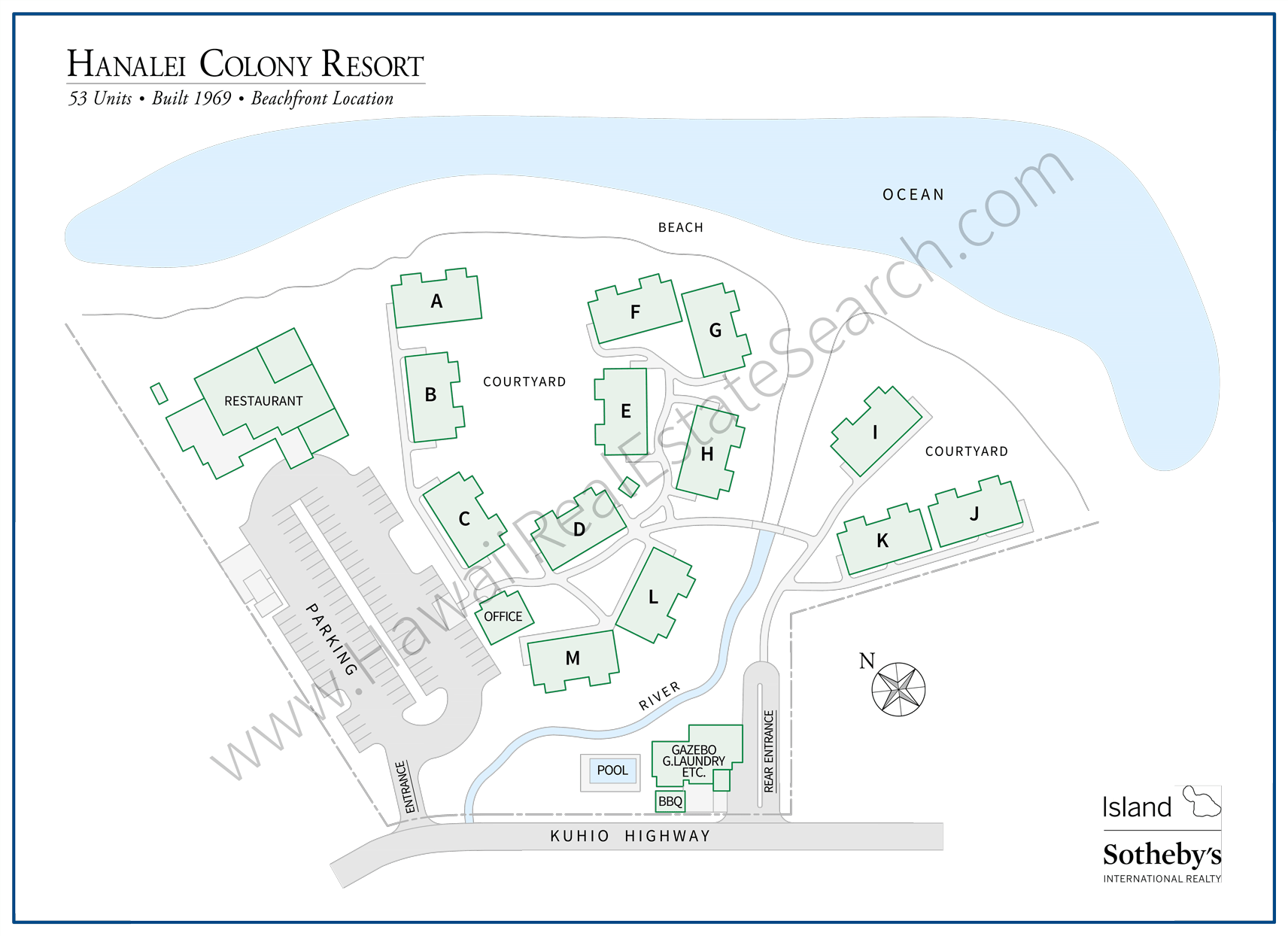 Map of Hanalei Colony Resort